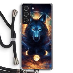 CaseCompany Wolf Dreamcatcher: Samsung Galaxy S21 FE Transparant Hoesje met koord