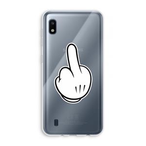 CaseCompany Middle finger white: Samsung Galaxy A10 Transparant Hoesje