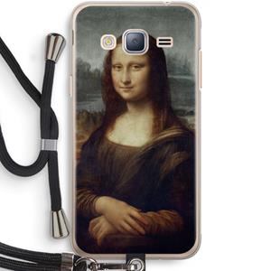 CaseCompany Mona Lisa: Samsung Galaxy J3 (2016) Transparant Hoesje met koord