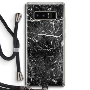 CaseCompany Zwart marmer: Samsung Galaxy Note 8 Transparant Hoesje met koord