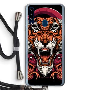 CaseCompany Tiger and Rattlesnakes: Samsung Galaxy A20s Transparant Hoesje met koord