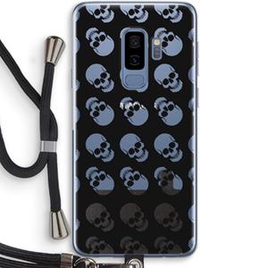 CaseCompany Musketon Skulls: Samsung Galaxy S9 Plus Transparant Hoesje met koord