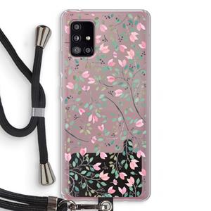 CaseCompany Sierlijke bloemen: Samsung Galaxy A51 5G Transparant Hoesje met koord