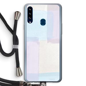 CaseCompany Square pastel: Samsung Galaxy A20s Transparant Hoesje met koord