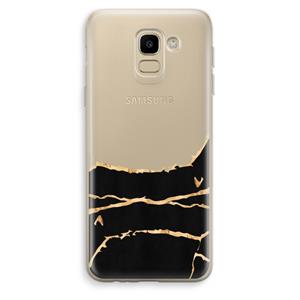 CaseCompany Gouden marmer: Samsung Galaxy J6 (2018) Transparant Hoesje
