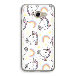 CaseCompany Rainbow Unicorn: Samsung Galaxy A5 (2017) Transparant Hoesje
