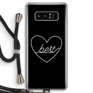 CaseCompany Best heart black: Samsung Galaxy Note 8 Transparant Hoesje met koord