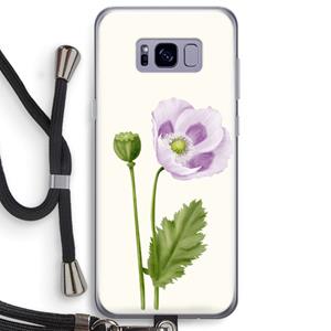 CaseCompany Purple poppy: Samsung Galaxy S8 Plus Transparant Hoesje met koord