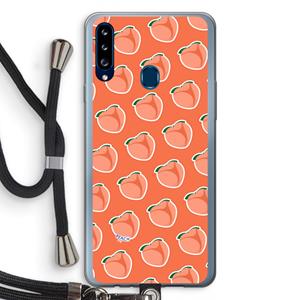 CaseCompany Just peachy: Samsung Galaxy A20s Transparant Hoesje met koord