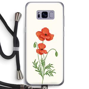 CaseCompany Red poppy: Samsung Galaxy S8 Plus Transparant Hoesje met koord