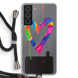 CaseCompany Melts My Heart: Samsung Galaxy S21 FE Transparant Hoesje met koord