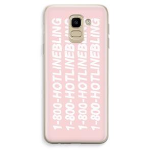 CaseCompany Hotline bling pink: Samsung Galaxy J6 (2018) Transparant Hoesje