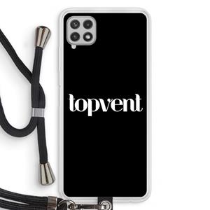 CaseCompany Topvent Zwart: Samsung Galaxy A22 4G Transparant Hoesje met koord