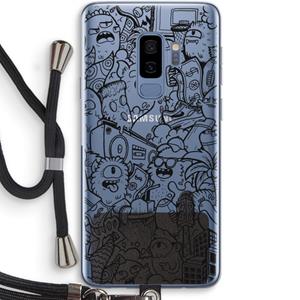 CaseCompany Vexx Black City : Samsung Galaxy S9 Plus Transparant Hoesje met koord