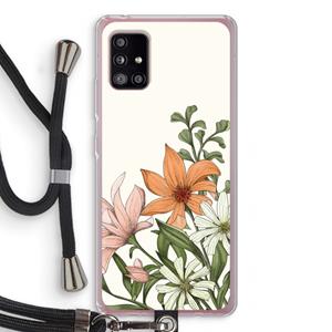 CaseCompany Floral bouquet: Samsung Galaxy A51 5G Transparant Hoesje met koord