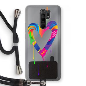 CaseCompany Melts My Heart: Xiaomi Redmi 9 Transparant Hoesje met koord