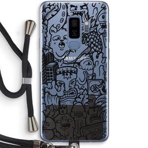 CaseCompany Vexx Black Mixtape: Samsung Galaxy S9 Plus Transparant Hoesje met koord