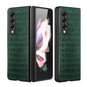 Lunso Croco patroon cover hoes - Samsung Galaxy Z Fold3 - Groen