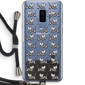 CaseCompany Zwarte poes: Samsung Galaxy S9 Plus Transparant Hoesje met koord