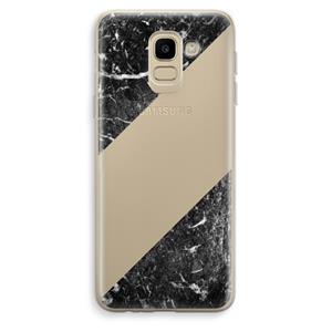 CaseCompany Zwart marmer: Samsung Galaxy J6 (2018) Transparant Hoesje