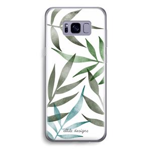 CaseCompany Tropical watercolor leaves: Samsung Galaxy S8 Transparant Hoesje