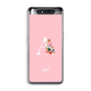 CaseCompany Pink Bouquet: Samsung Galaxy A80 Transparant Hoesje