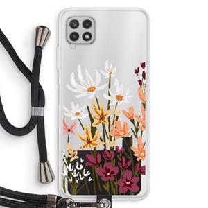 CaseCompany Painted wildflowers: Samsung Galaxy A22 4G Transparant Hoesje met koord