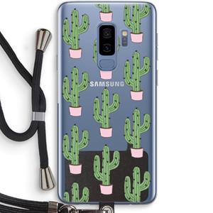 CaseCompany Cactus Lover: Samsung Galaxy S9 Plus Transparant Hoesje met koord