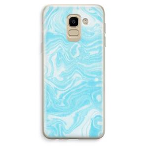 CaseCompany Waterverf blauw: Samsung Galaxy J6 (2018) Transparant Hoesje
