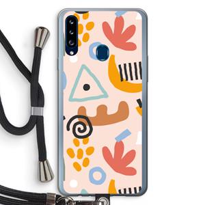 CaseCompany Abstract: Samsung Galaxy A20s Transparant Hoesje met koord