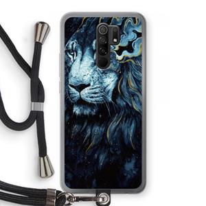 CaseCompany Darkness Lion: Xiaomi Redmi 9 Transparant Hoesje met koord