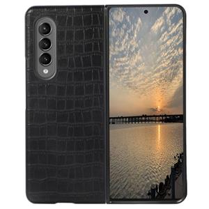 Lunso Samsung Galaxy Z Fold4 - Croco patroon cover hoes - Zwart