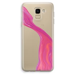 CaseCompany Paarse stroom: Samsung Galaxy J6 (2018) Transparant Hoesje