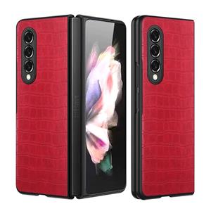 Lunso Croco patroon cover hoes - Samsung Galaxy Z Fold3 - Rood