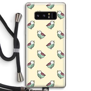 CaseCompany Vogeltjes: Samsung Galaxy Note 8 Transparant Hoesje met koord