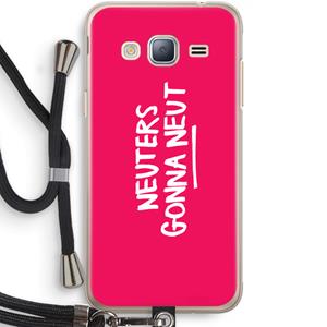 CaseCompany Neuters (roze): Samsung Galaxy J3 (2016) Transparant Hoesje met koord