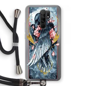 CaseCompany Golden Raven: Xiaomi Redmi 9 Transparant Hoesje met koord
