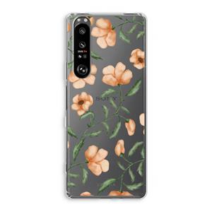 CaseCompany Peachy flowers: Sony Xperia 1 III Transparant Hoesje