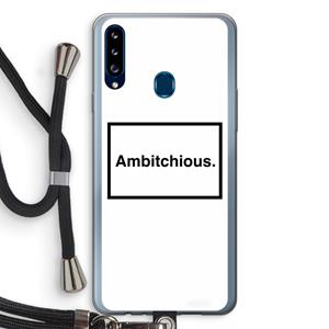 CaseCompany Ambitchious: Samsung Galaxy A20s Transparant Hoesje met koord