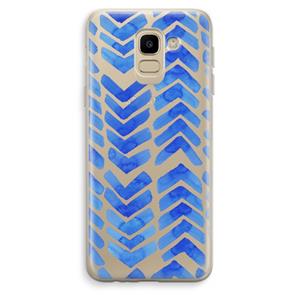 CaseCompany Blauwe pijlen: Samsung Galaxy J6 (2018) Transparant Hoesje