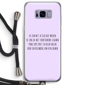 CaseCompany Regenboog: Samsung Galaxy S8 Plus Transparant Hoesje met koord