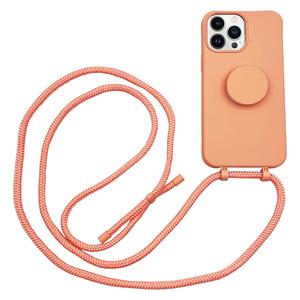 Hoyde Høyde - 2 in 1 Socket houder en Necklace Backcover hoes - iPhone 13 Pro Max - Oranje