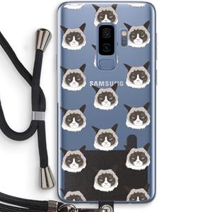 CaseCompany It's a Purrr Case: Samsung Galaxy S9 Plus Transparant Hoesje met koord