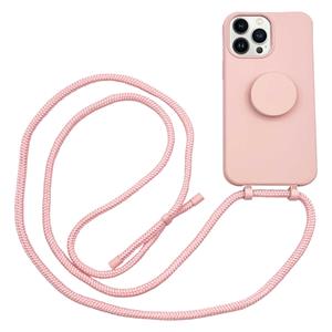 Hoyde Høyde - 2 in 1 Socket houder en Necklace Backcover hoes - iPhone 13 Pro Max - Roze