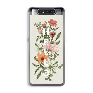 CaseCompany Hello bloemen: Samsung Galaxy A80 Transparant Hoesje