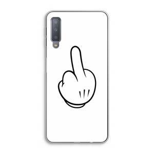 CaseCompany Middle finger white: Samsung Galaxy A7 (2018) Transparant Hoesje
