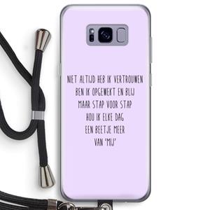 CaseCompany Zelfvertrouwen: Samsung Galaxy S8 Plus Transparant Hoesje met koord