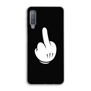 CaseCompany Middle finger black: Samsung Galaxy A7 (2018) Transparant Hoesje