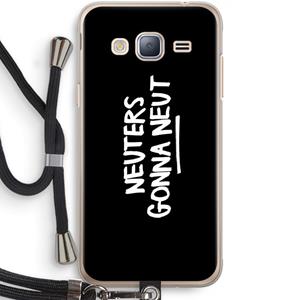 CaseCompany Neuters (zwart): Samsung Galaxy J3 (2016) Transparant Hoesje met koord