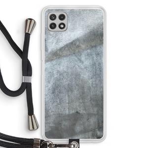 CaseCompany Grey Stone: Samsung Galaxy A22 4G Transparant Hoesje met koord